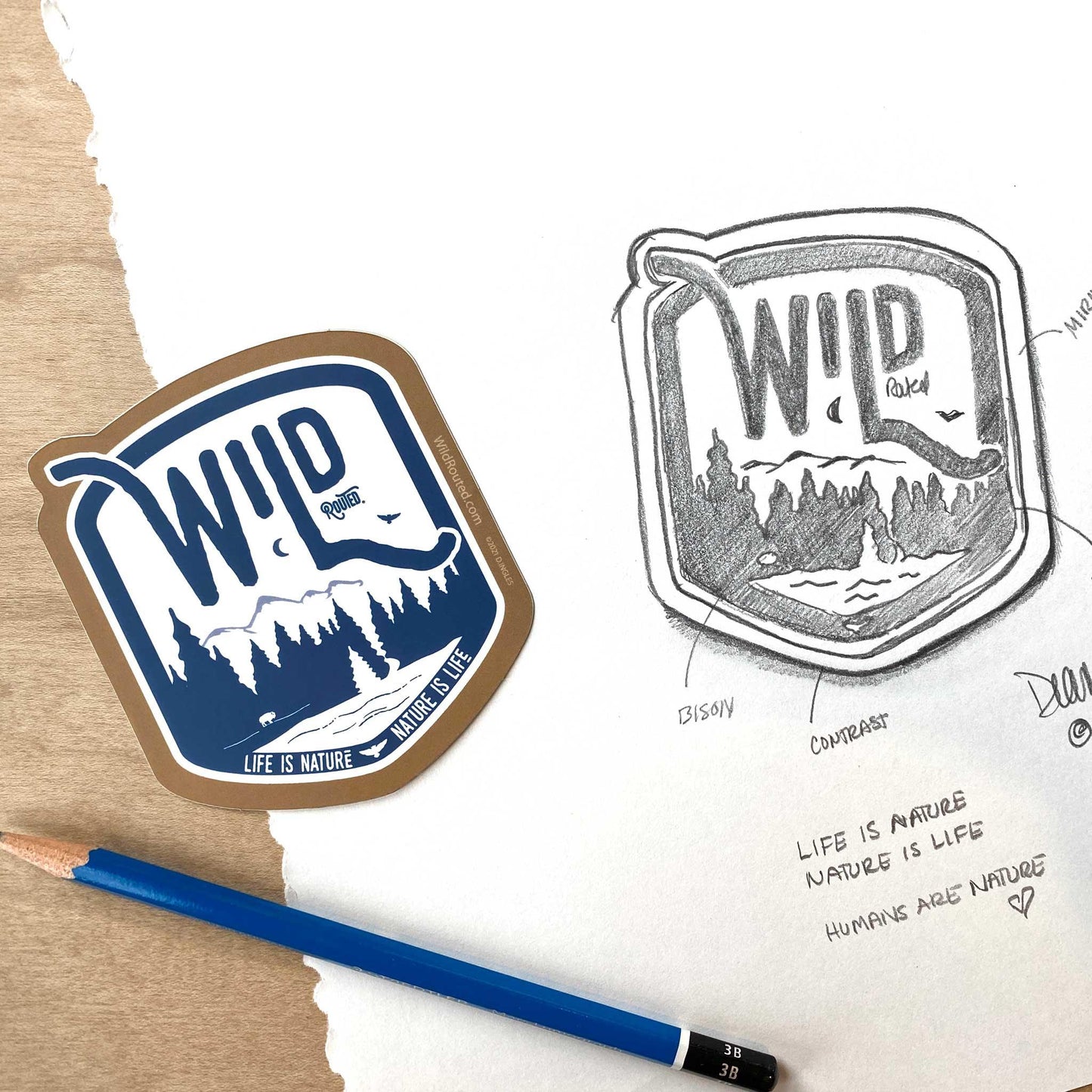 Wild - Life is Nature, Nature is Life Decal - Wild Routed