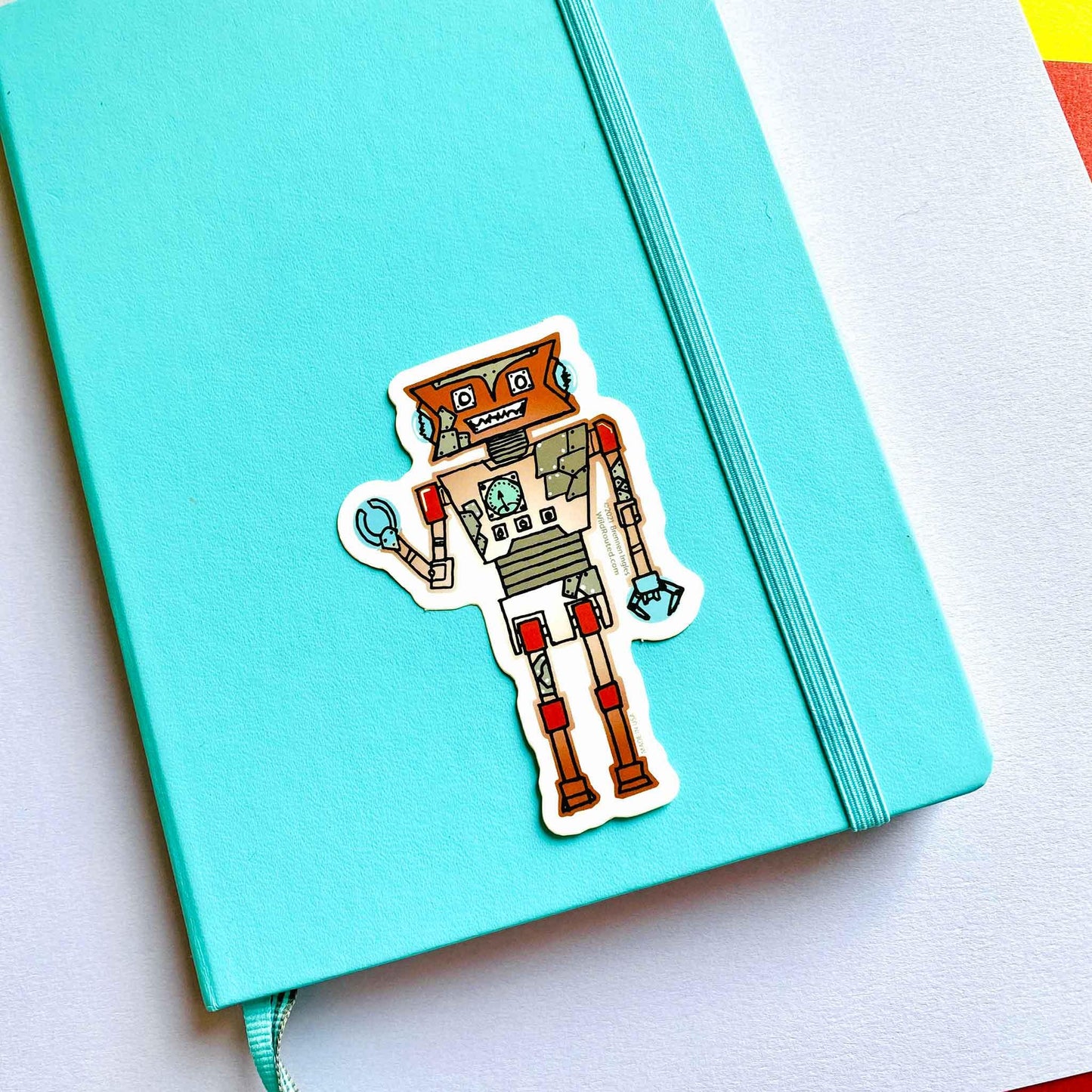 Robot - Rusty Wave Sticker Decal - Wild Routed