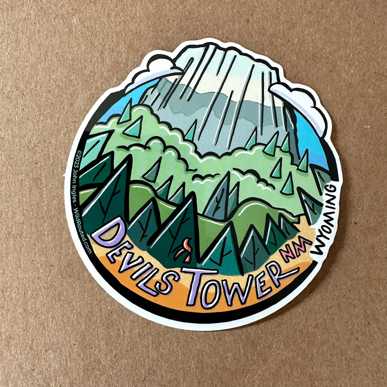 Devil's Tower National Monument Sticker - Trees