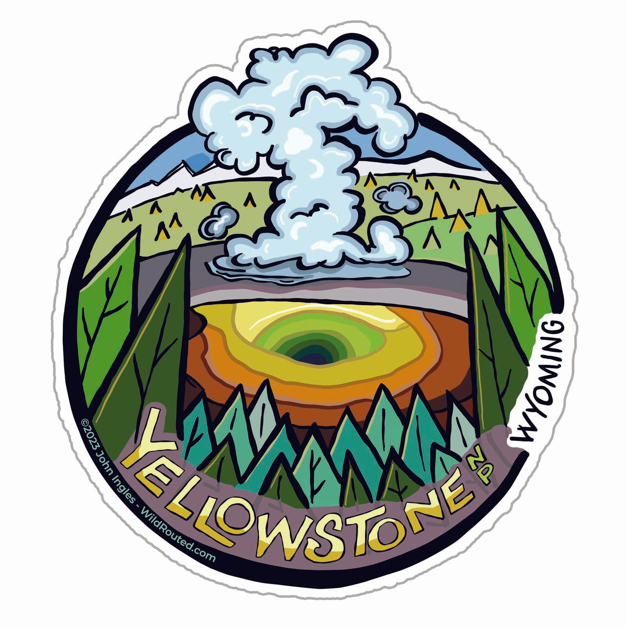 Yellowstone National Park Sticker Thermal