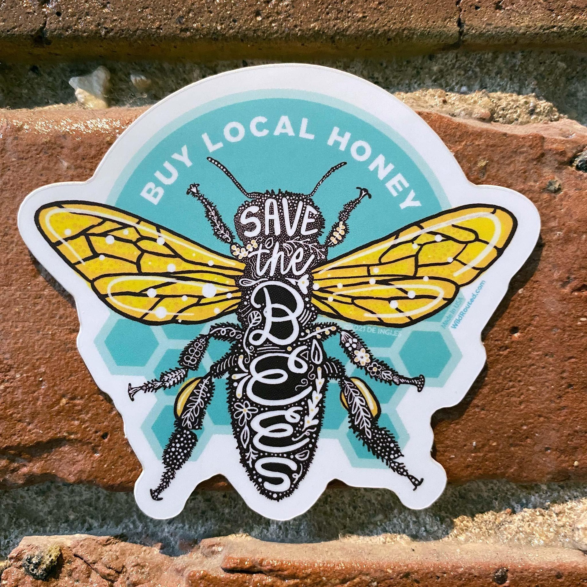 Save the Bees - Buy Local Honey Sticker Decal - Wild Routed