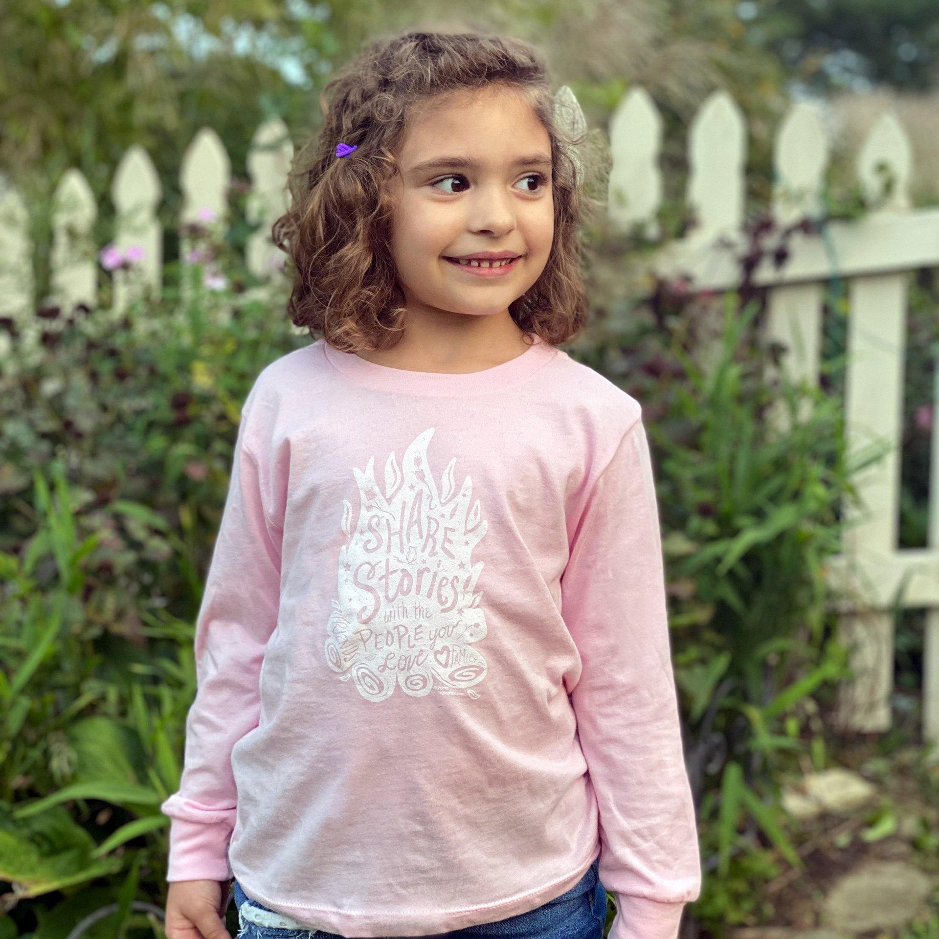 Share Stories Toddler Jersey Long Sleeve Tee Pink