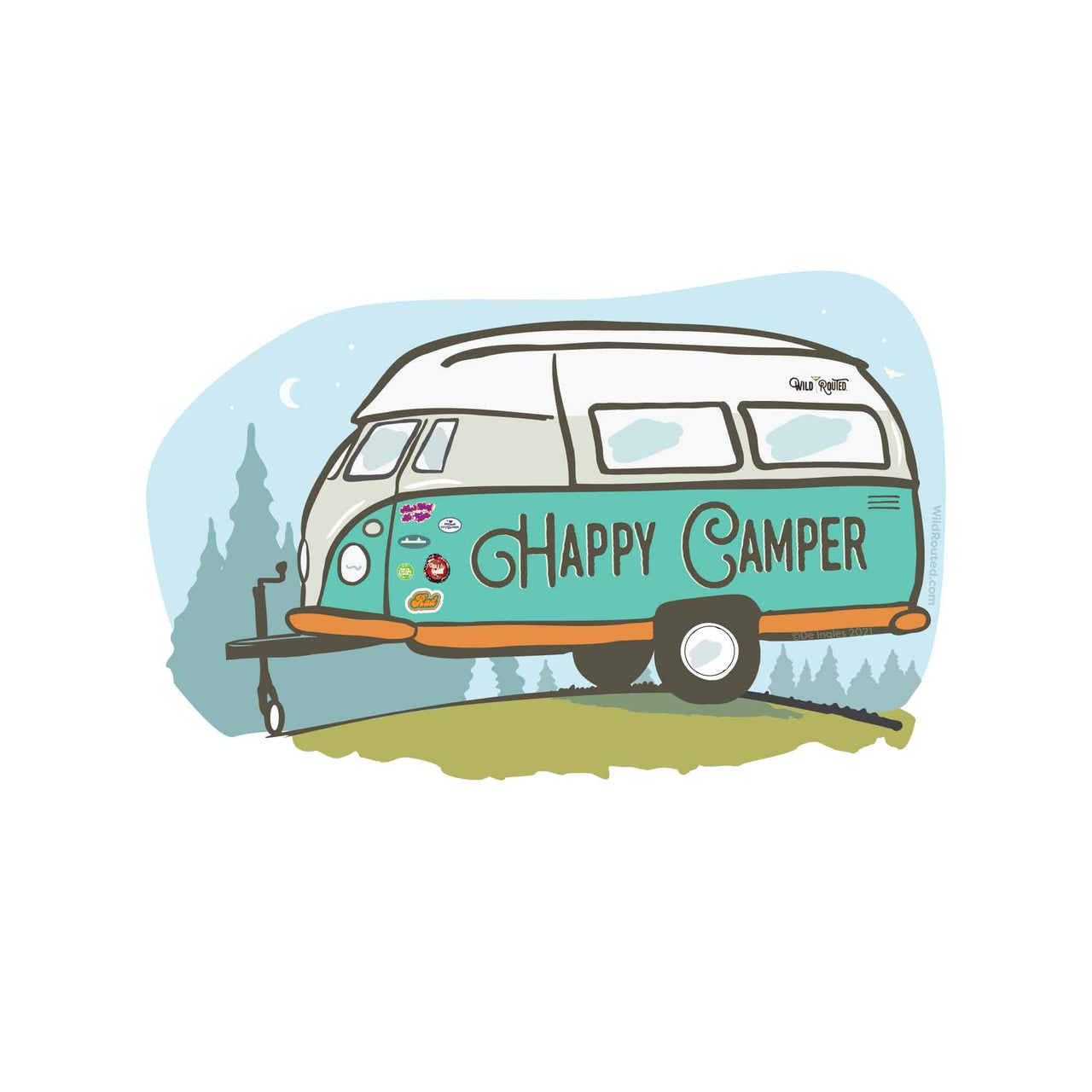 Happy Camper Vinyl Sticker - Wild Routed
