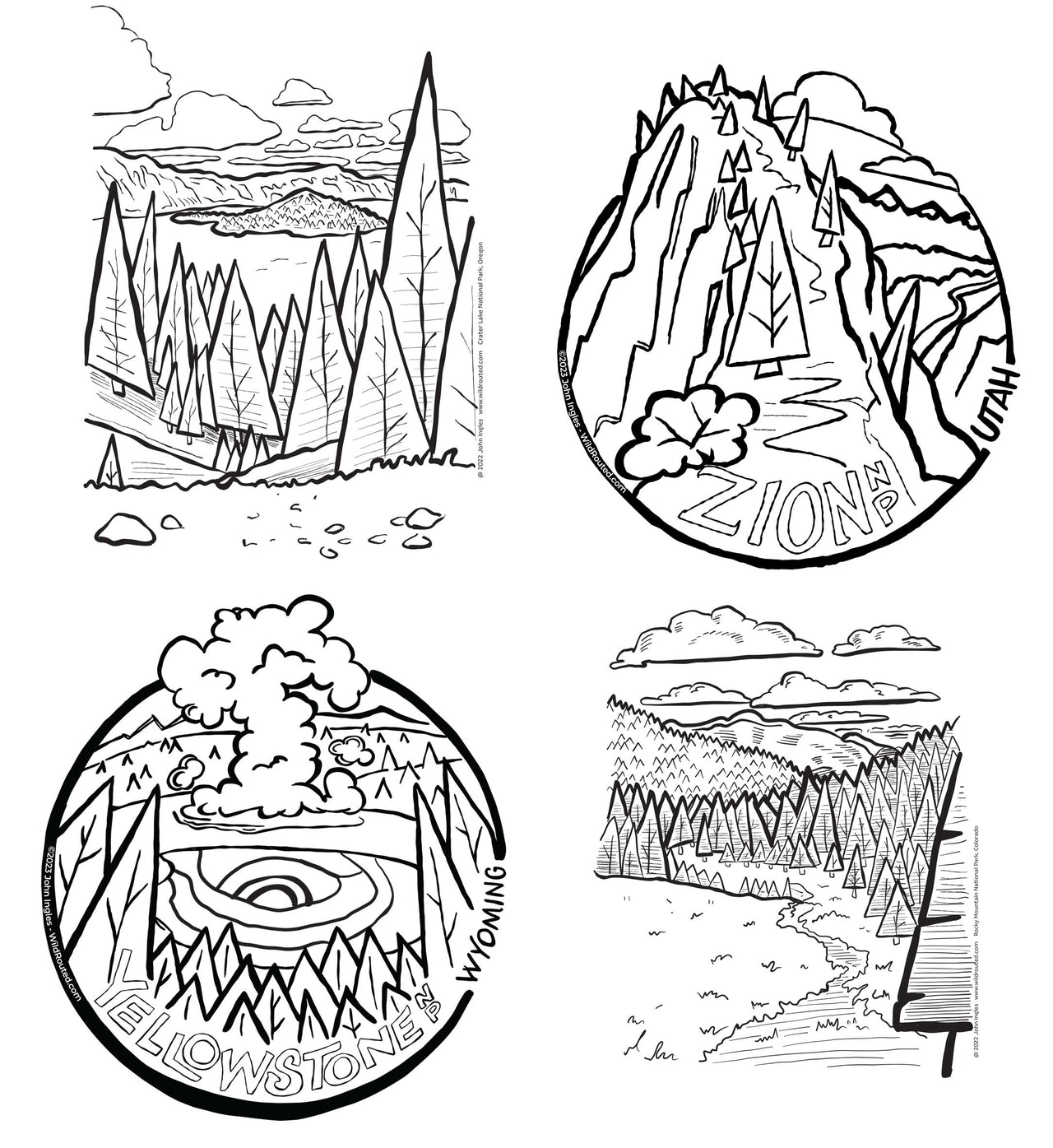 National Parks & Forests Coloring Book Vol. 1