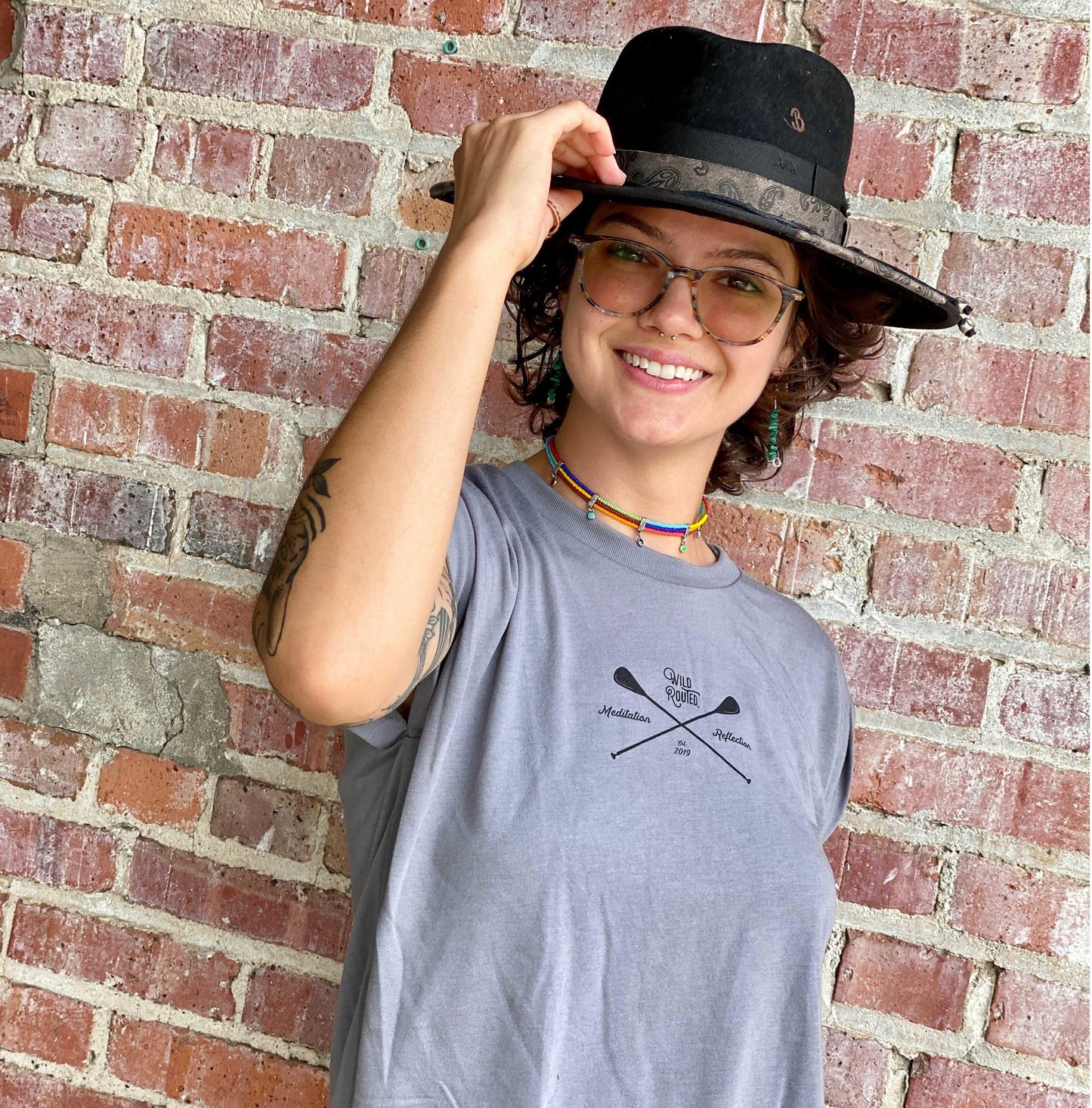 Paddle Boarder -  Woman's Muscle Tee with Rolled Cuff - Wild Routed