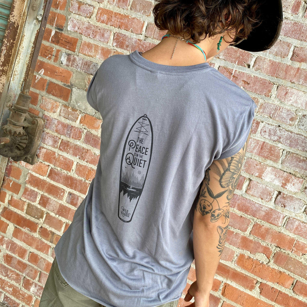 
                  
                    Paddle Boarder -  Woman's Muscle Tee with Rolled Cuff - Wild Routed
                  
                
